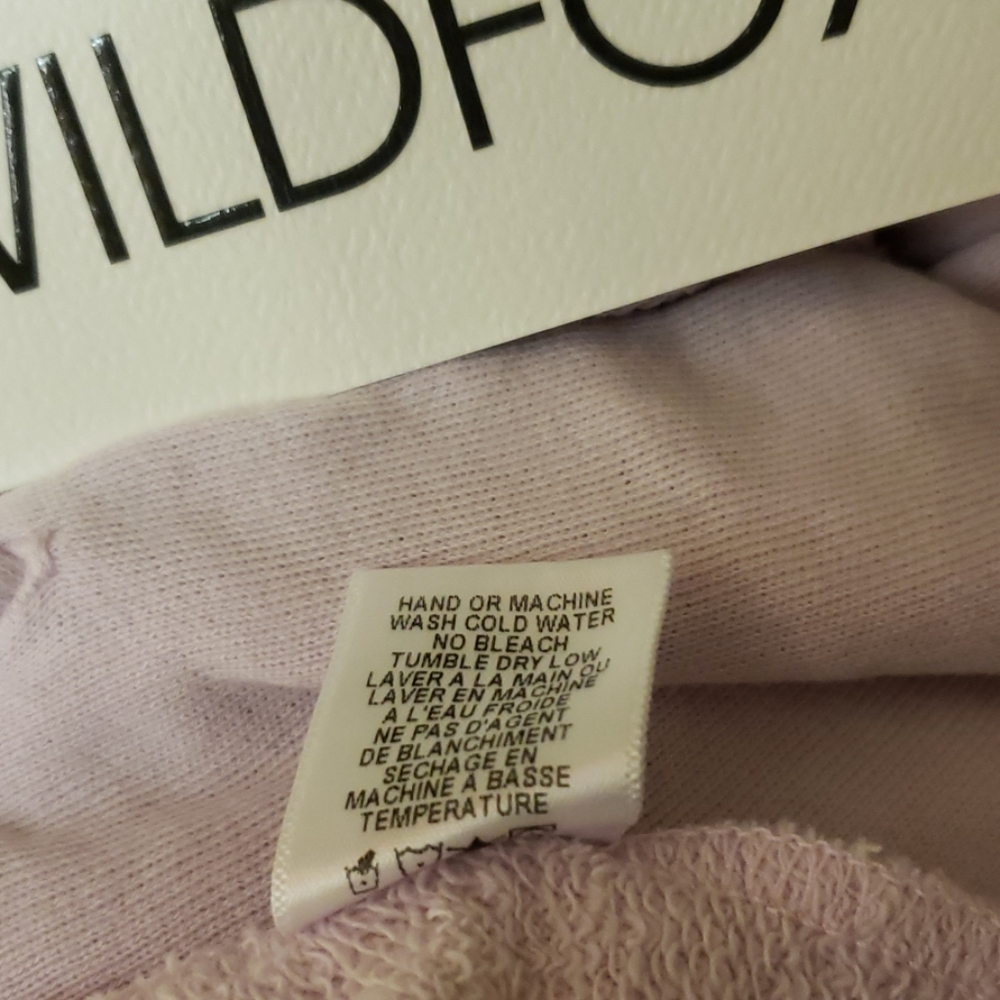 Pase the Rose Crop Hoodie Women's Size Medium NWT Pink Sweatshirt Wildfox - Picture 8 of 8